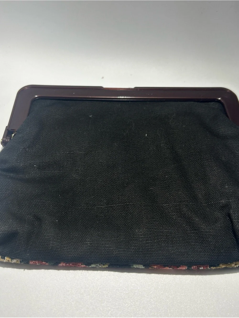 Source Unknown Floral Tapestry Clutch - Cream, Green, Red, Gold